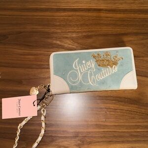 Juicy Couture Light Blue and Cream Clutch